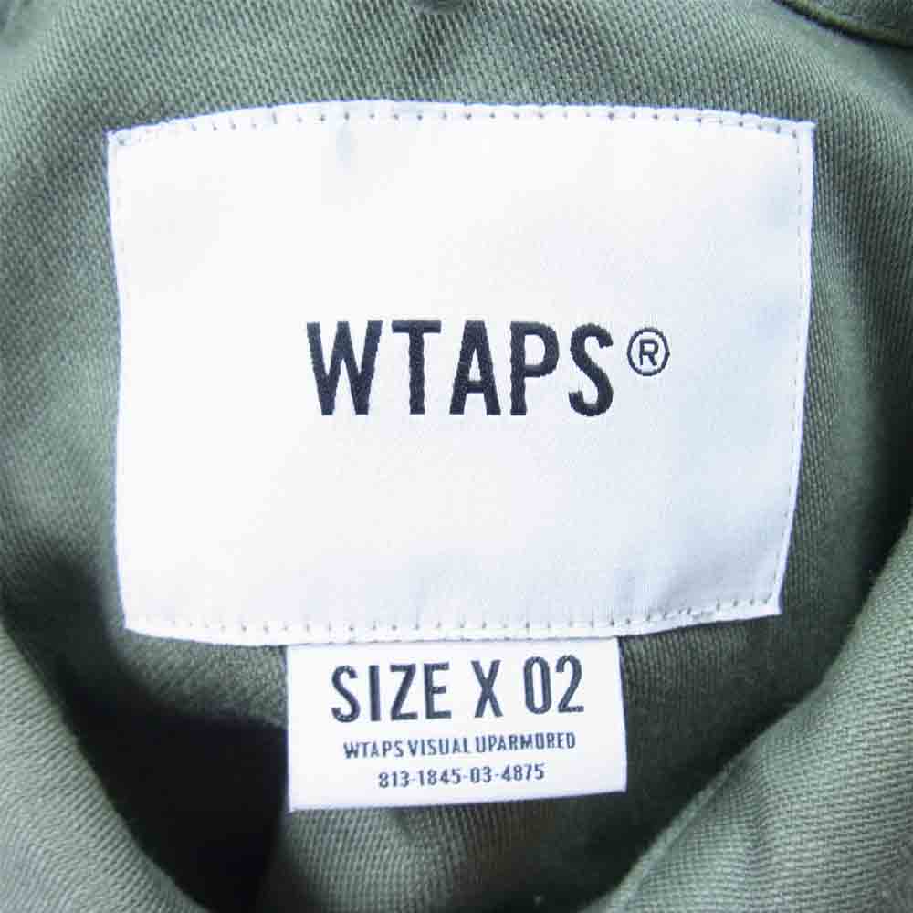 WTAPS ダブルタップス 20AW 202BRDT-SHM01 BUDS LS COTTON SATIN バッツ ロング スリーブ コットン サテン シャツ カーキ系 2【中古】