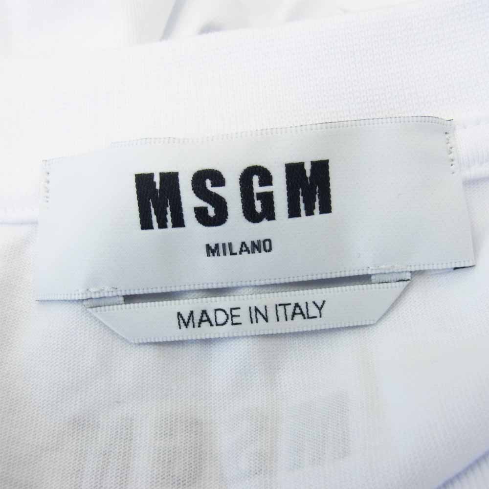 MSGM エムエスジーエム 2941MDM77 レース スリーブ Tシャツ カットソー ホワイト系 M【美品】【中古】