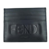 FENDI フェンディ 21SS 7M0164 Logo Card Holder ロゴ 型押し レザー カードケース ブラック系【美品】【中古】