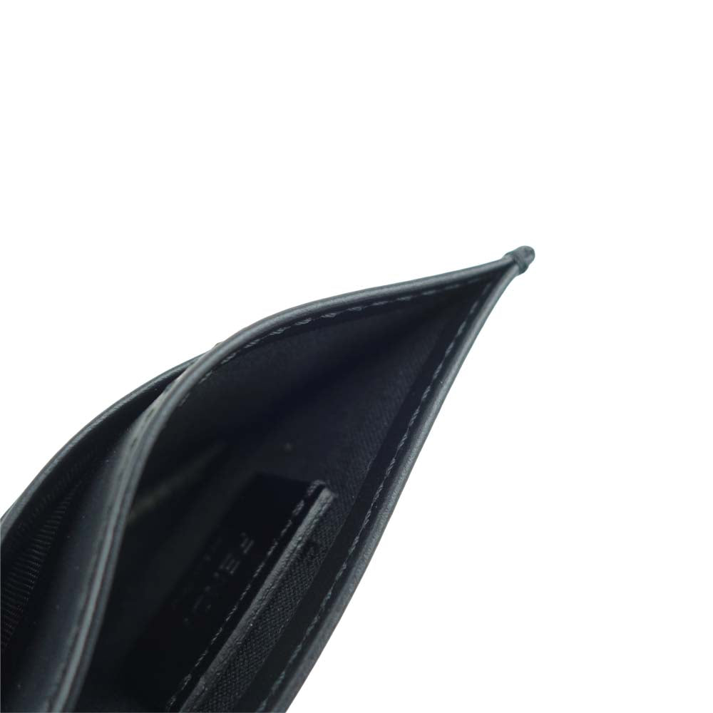 FENDI フェンディ 21SS 7M0164 Logo Card Holder ロゴ 型押し レザー カードケース ブラック系【美品】【中古】