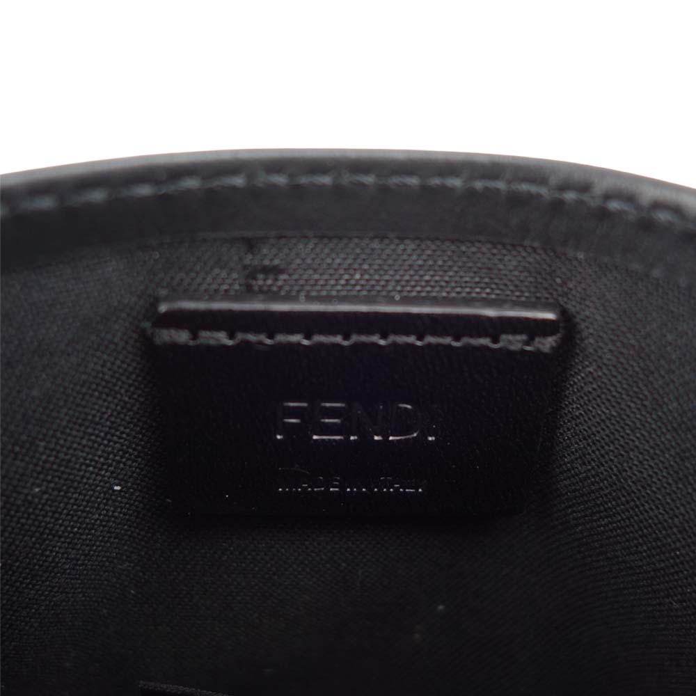 FENDI フェンディ 21SS 7M0164 Logo Card Holder ロゴ 型押し レザー カードケース ブラック系【美品】【中古】