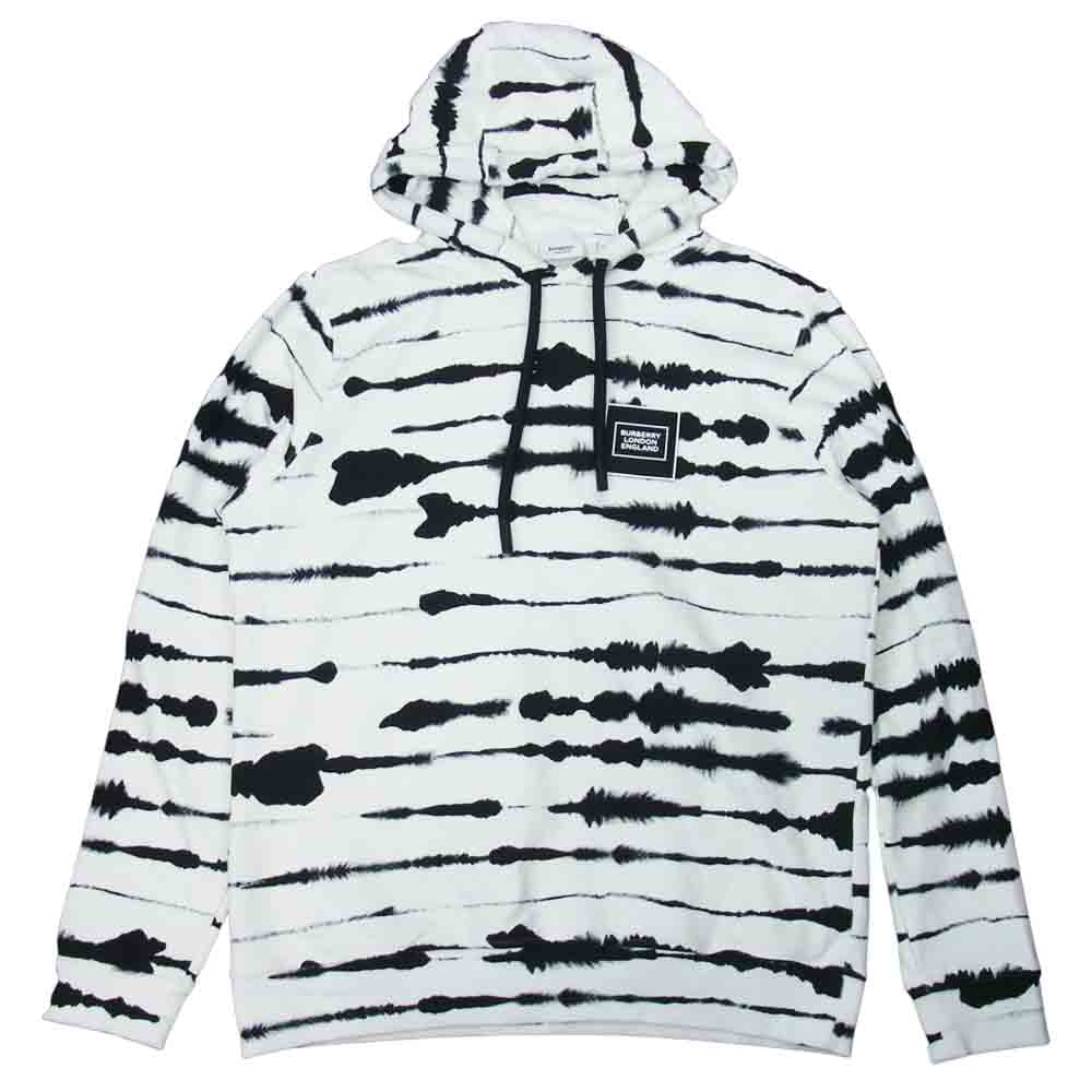 BURBERRY バーバリー 20AW 4563797 国内正規品 Abstract Print Hoodie プリント パーカー ホワイト系 M【中古】