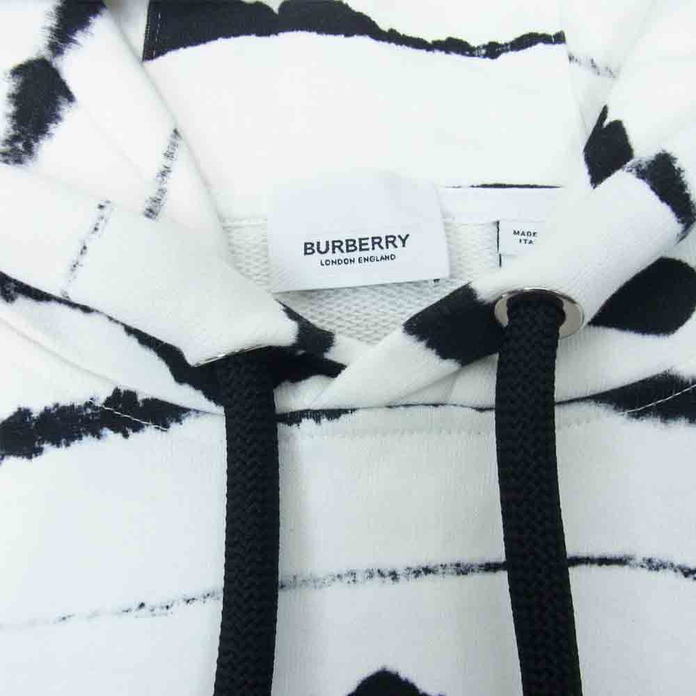 BURBERRY バーバリー 20AW 4563797 国内正規品 Abstract Print Hoodie プリント パーカー ホワイト系 M【中古】