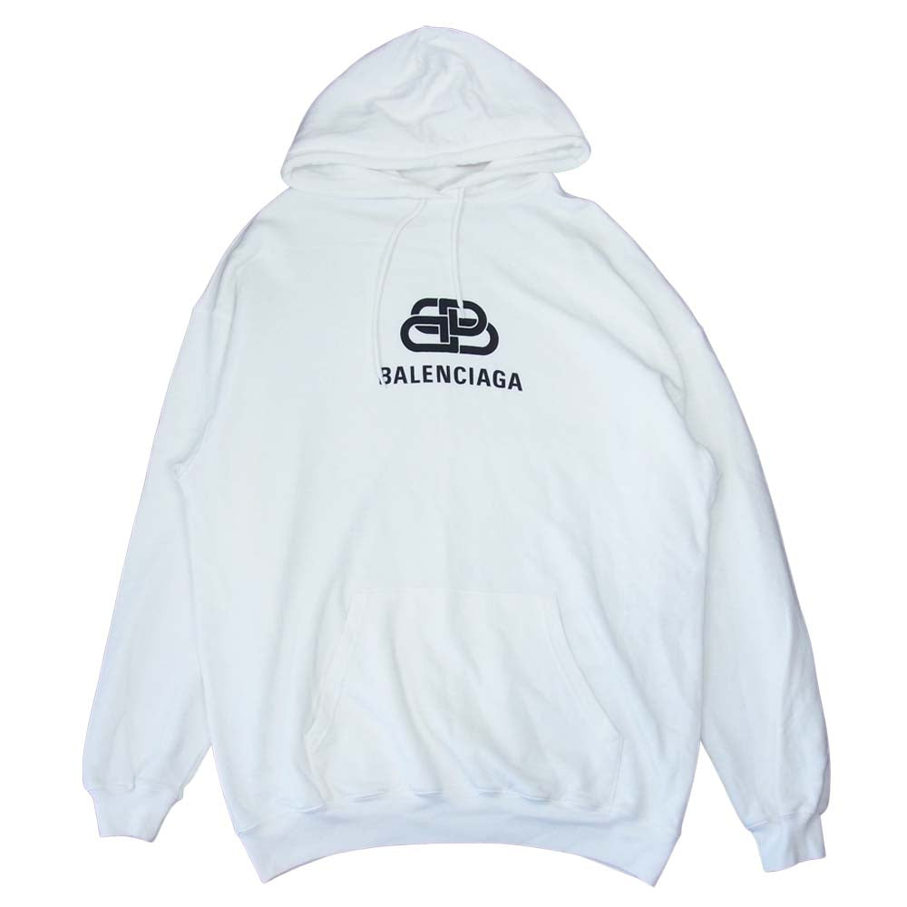 BALENCIAGA バレンシアガ 570792 TEV19 9044 国内正規品 BB ロゴ プルオーバー パーカー フーディ ホワイト系 S【中古】