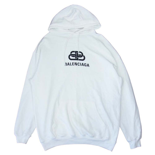 BALENCIAGA バレンシアガ 570792 TEV19 9044 国内正規品 BB ロゴ プルオーバー パーカー フーディ ホワイト系 S【中古】