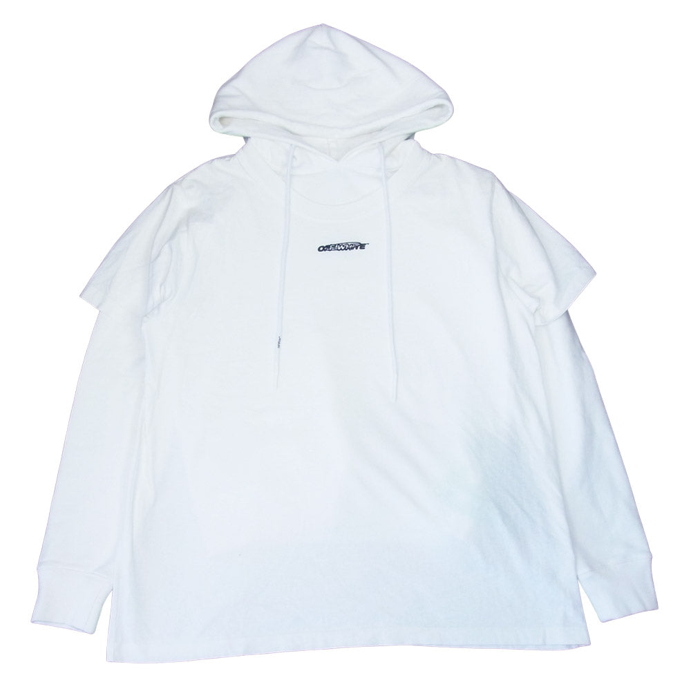 OFF-WHITE オフホワイト 20AW BARREL WORKER DOUBLE TEE HOODIE Tシャツ パーカー ホワイト ホワイト系 S【新古品】【未使用】【中古】