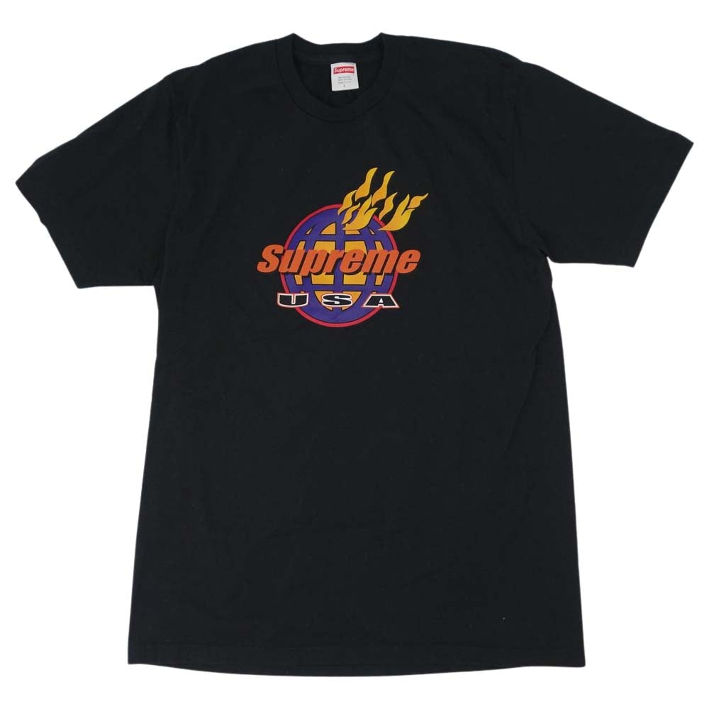 Supreme シュプリーム 17AW FIRE TEE ファイア Tシャツ ブラック系 L【中古】