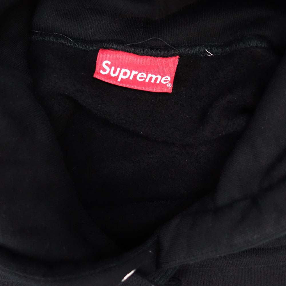 Supreme シュプリーム 19AW Text Stripe Hooded Sweatshirt テキスト ストライプ フーデッド スウェットシャツ パーカー ブラック系 XL【中古】
