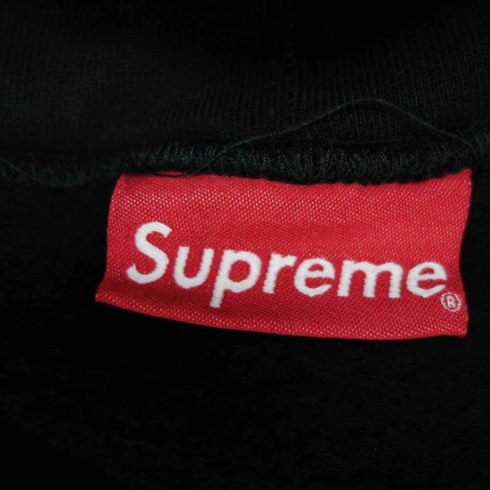 Supreme シュプリーム 19AW Text Stripe Hooded Sweatshirt テキスト ストライプ フーデッド スウェットシャツ パーカー ブラック系 XL【中古】
