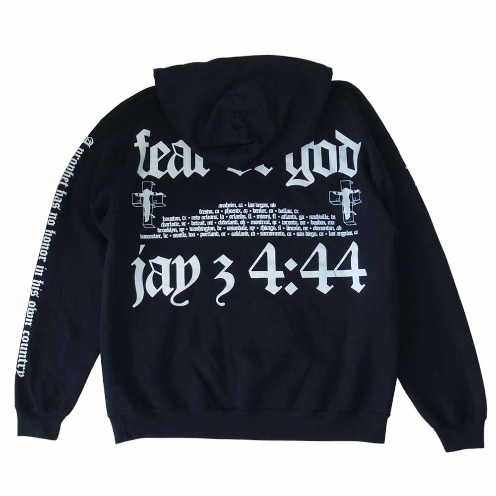FEAR OF GOD フィアオブゴッド Jay Z 4.44 HOODIE パーカー ブラック系 L【中古】