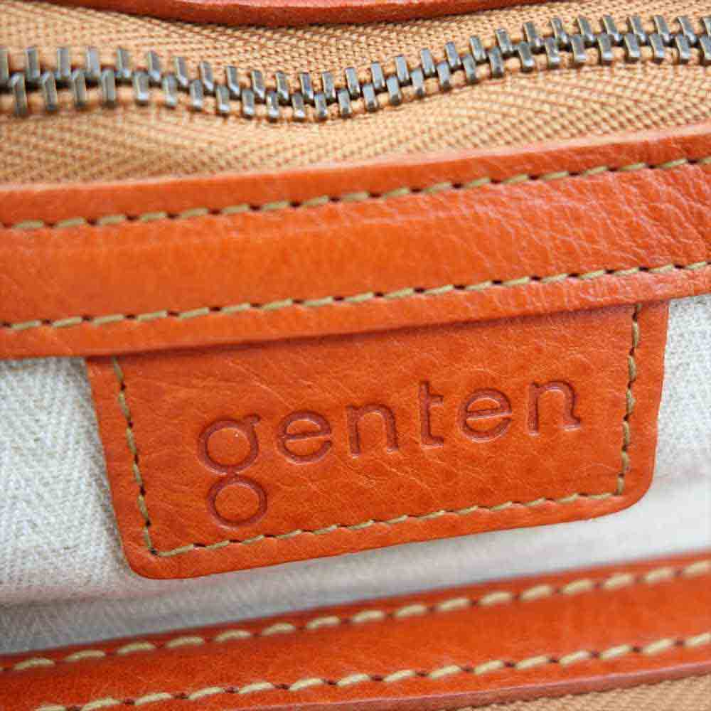 GENTEN イントレッチオ メッシュ レザーバッグ ブラウン系【中古】