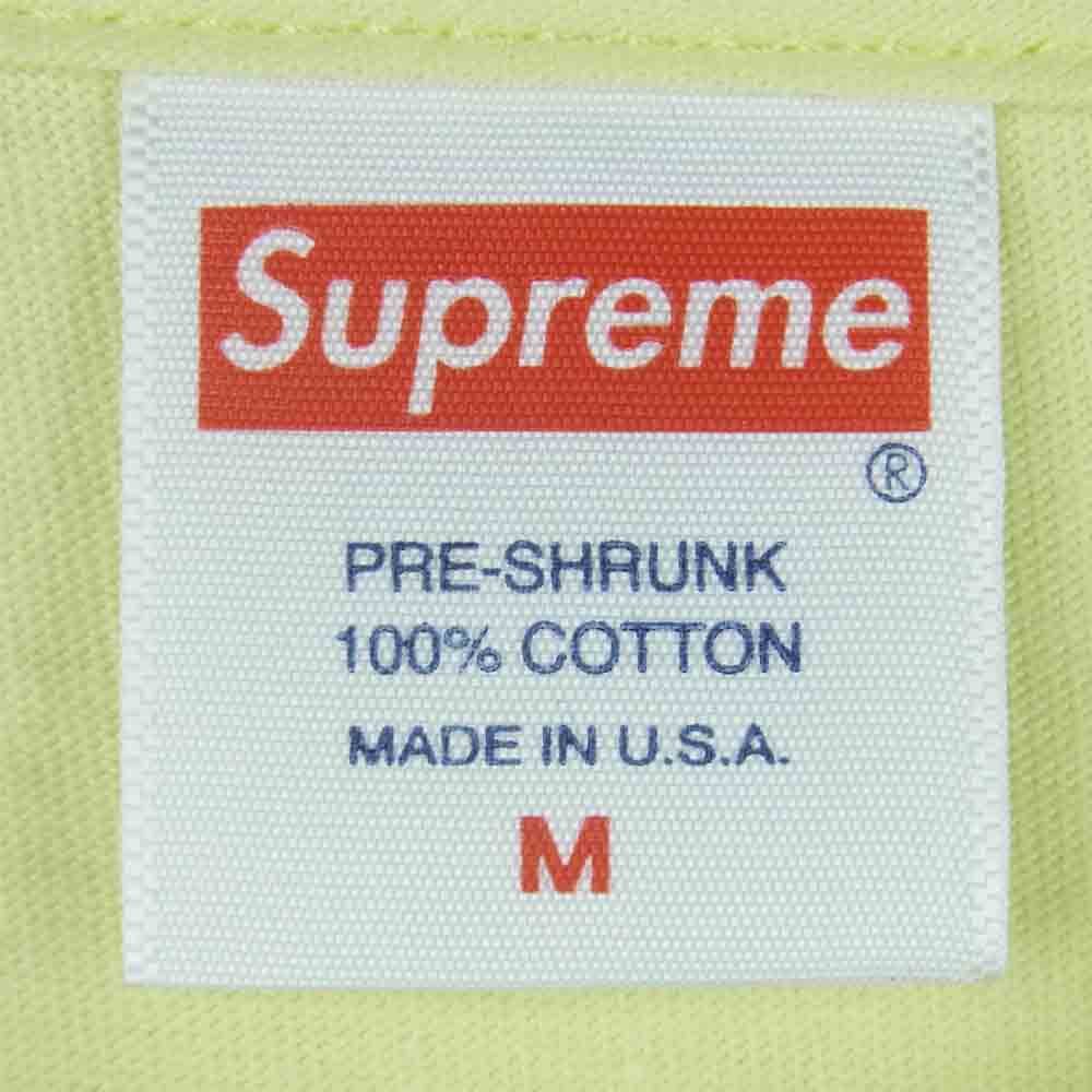 Supreme シュプリーム 21SS KAWS Chalk Logo Tee 半袖 Tシャツ コットン アメリカ製 イエロー系 M【極上美品】【中古】