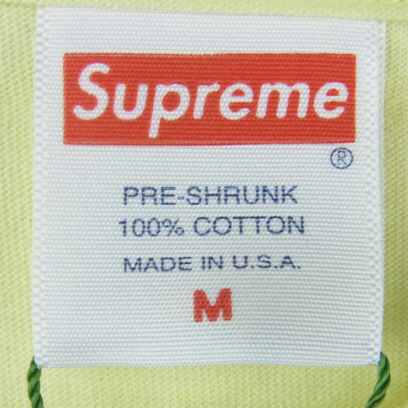 Supreme シュプリーム 21SS KAWS Chalk Logo Tee 半袖 Tシャツ コットン アメリカ製 イエロー系 M【極上美品】【中古】