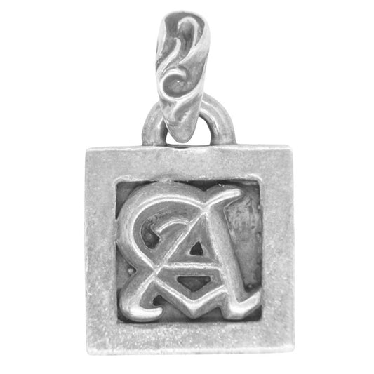 CHROME HEARTS クロムハーツ（原本無） フレームド レターブロック  チャーム ネックレス トップ シルバー系【中古】