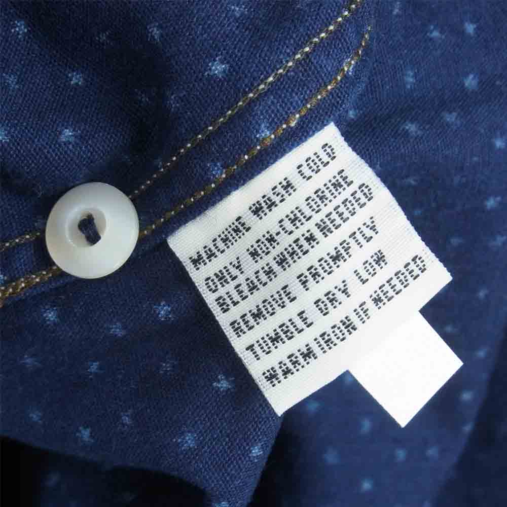 RRL ダブルアールエル 41381 チンストラップ スター柄 長袖 ワーク シャツ コットン ネイビー系 XS【中古】