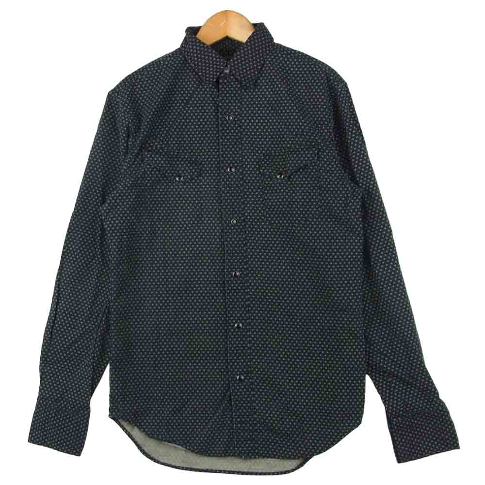 RRL ダブルアールエル ドット ウエスタン 長袖 シャツ コットン フィリピン製 ブラック系 XS【中古】