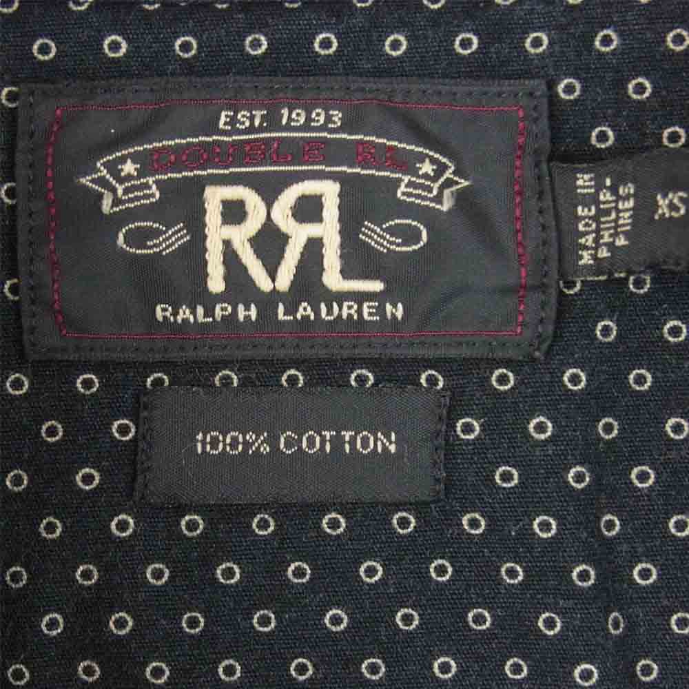 RRL ダブルアールエル ドット ウエスタン 長袖 シャツ コットン フィリピン製 ブラック系 XS【中古】