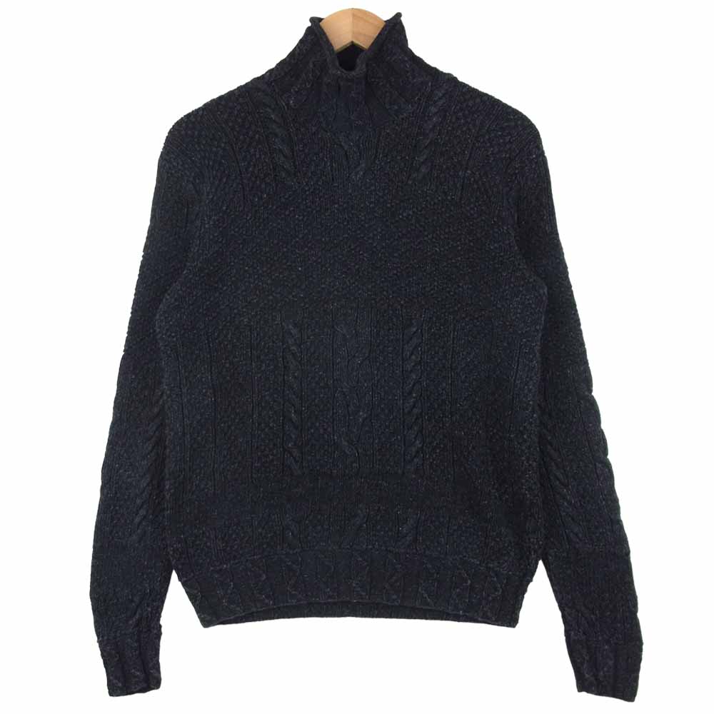 RRL ダブルアールエル タートルネック ニット コットン 中国製 ブラック系 XS【美品】【中古】