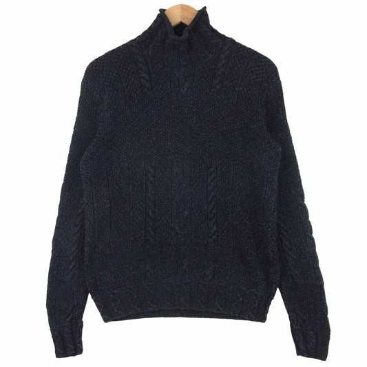 RRL ダブルアールエル タートルネック ニット コットン 中国製 ブラック系 XS【美品】【中古】