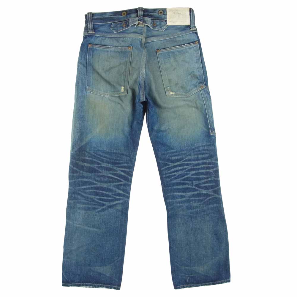 RRL ダブルアールエル USA製 シンチバック ダメージ リペア 加工 ペインター デニム パンツ インディゴブルー系 28【中古】