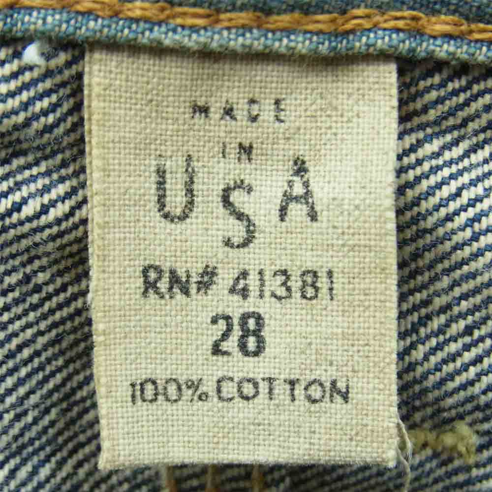 RRL ダブルアールエル USA製 シンチバック ダメージ リペア 加工 ペインター デニム パンツ インディゴブルー系 28【中古】