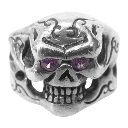 TRAVIS WALKER トラヴィスワーカー SMALL SKULL RING スモール スカル リング シルバー系 7号程度【中古】