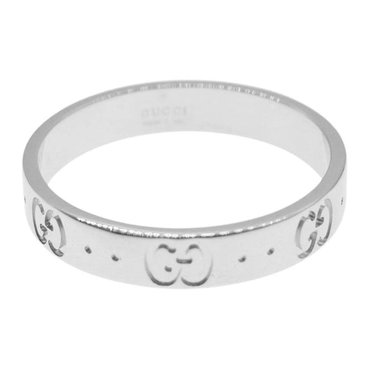 GUCCI グッチ 【新品仕上げ済み】K18WG ICON SLIM RING アイコン スリム リング シルバー系 21【極上美品】【中古】