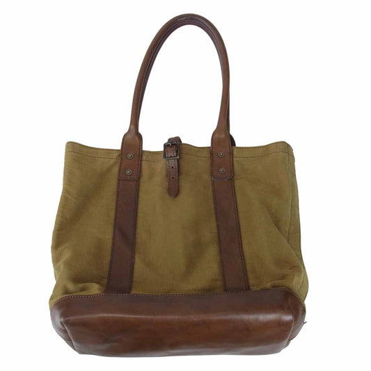 TENDERLOIN テンダーロイン × PORTER ポーター ピケ レザー トート バッグ カーキ系【中古】