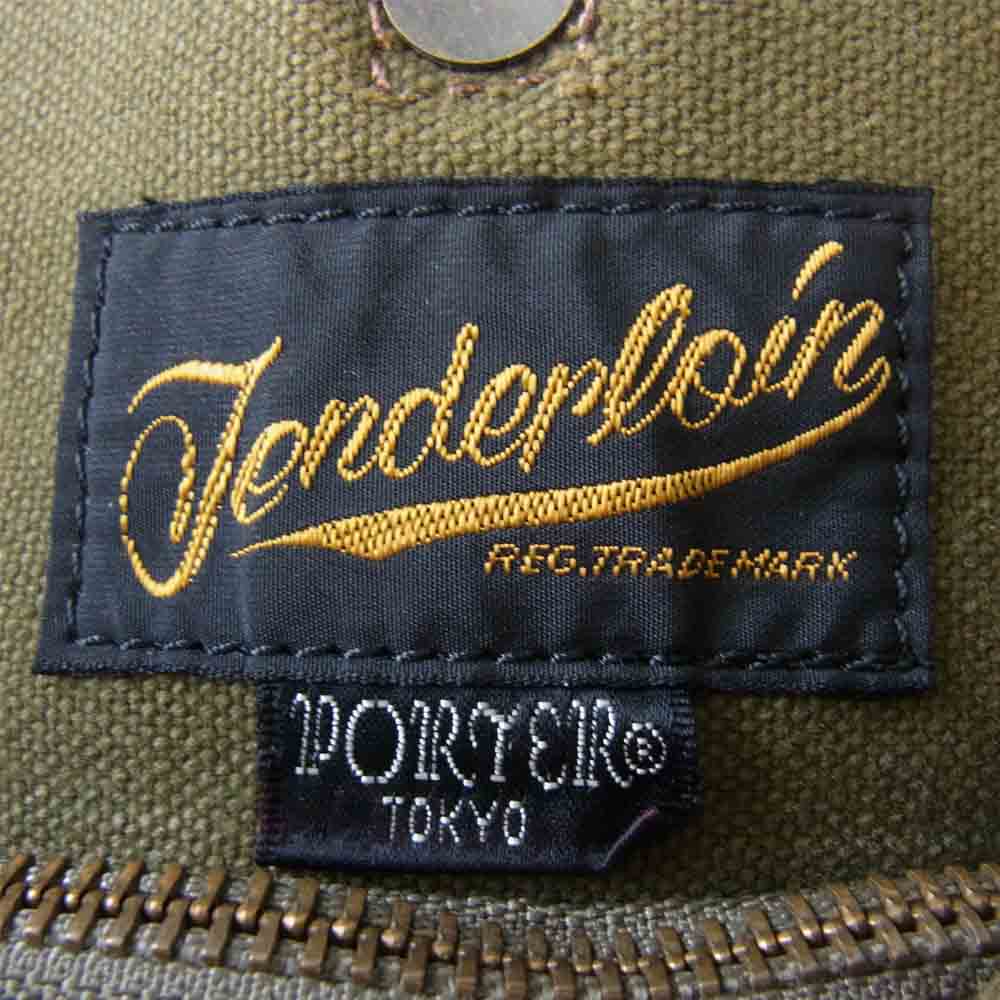 TENDERLOIN テンダーロイン × PORTER ポーター ピケ レザー トート バッグ カーキ系【中古】
