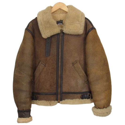 AVIREX アヴィレックス B-3 ムートン フライト ジャケット ポケット裏キャンバス ブラウン系 36【中古】