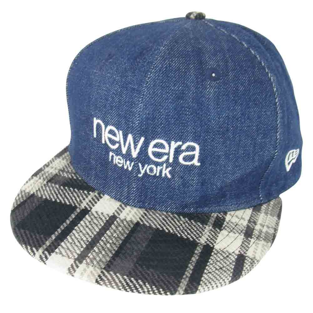 NEW ERA ニューエラ デニム チェック キャップ ブルー系 ONE SIZE【中古】