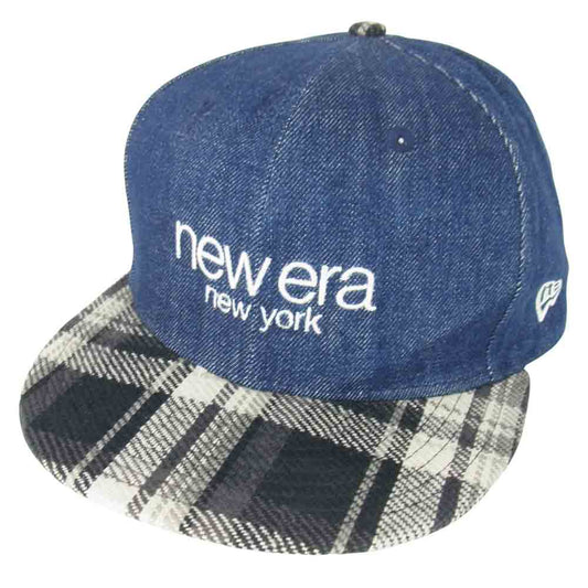 NEW ERA ニューエラ デニム チェック キャップ ブルー系 ONE SIZE【中古】