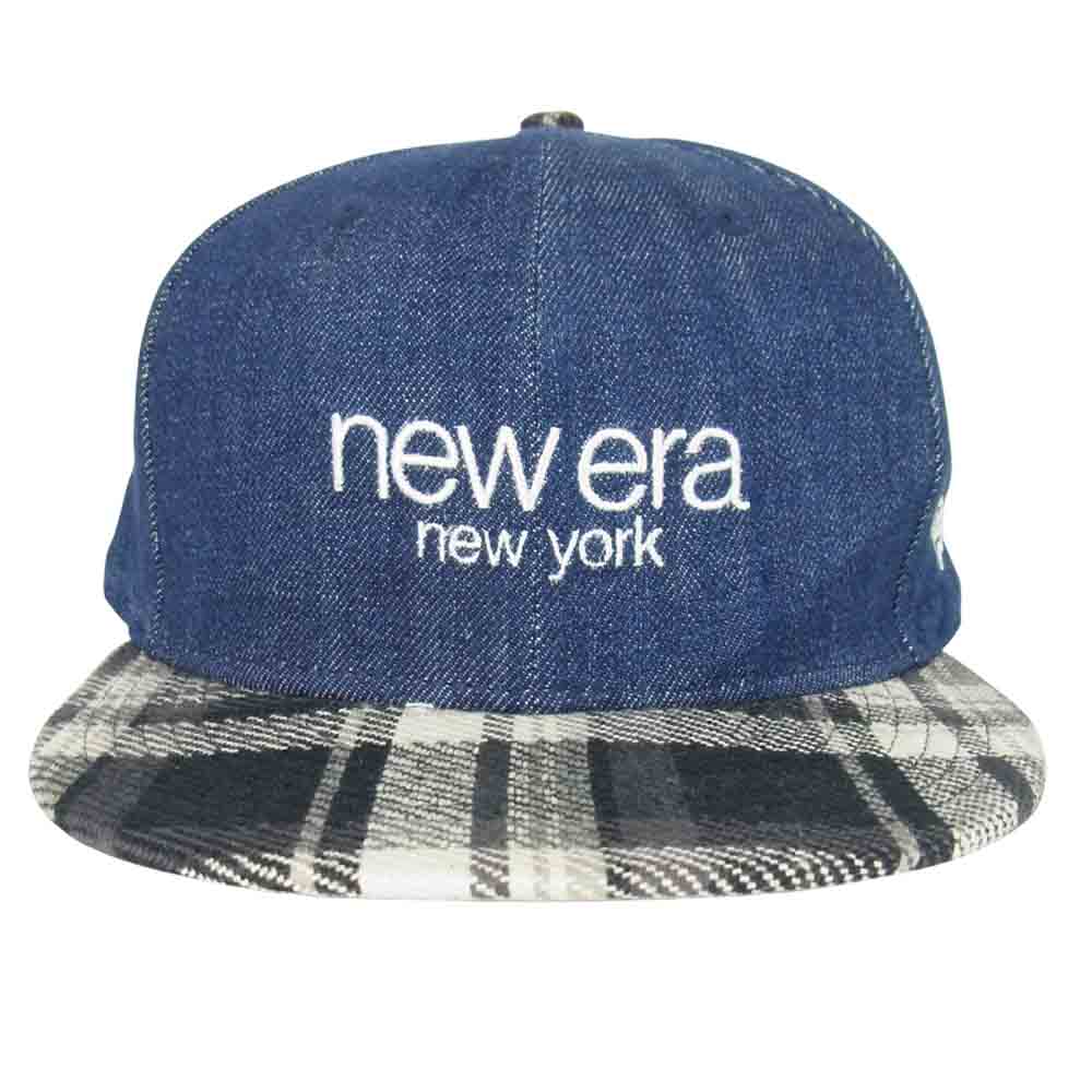 NEW ERA ニューエラ デニム チェック キャップ ブルー系 ONE SIZE【中古】