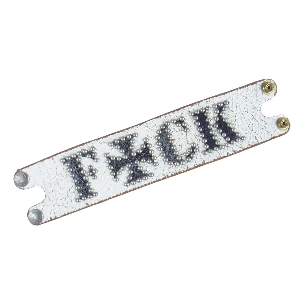 バルタザール レザー バングル スタッズ レザーバングル ブレスレット ホワイト系【中古】