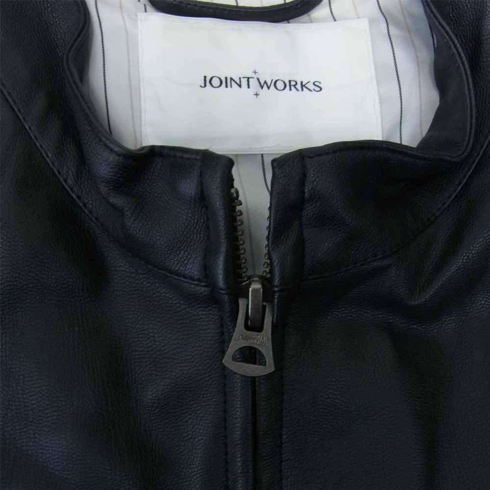 ジョイントワークス シングル ライダース フェイクレザー ジャケット ブラック系 L【中古】