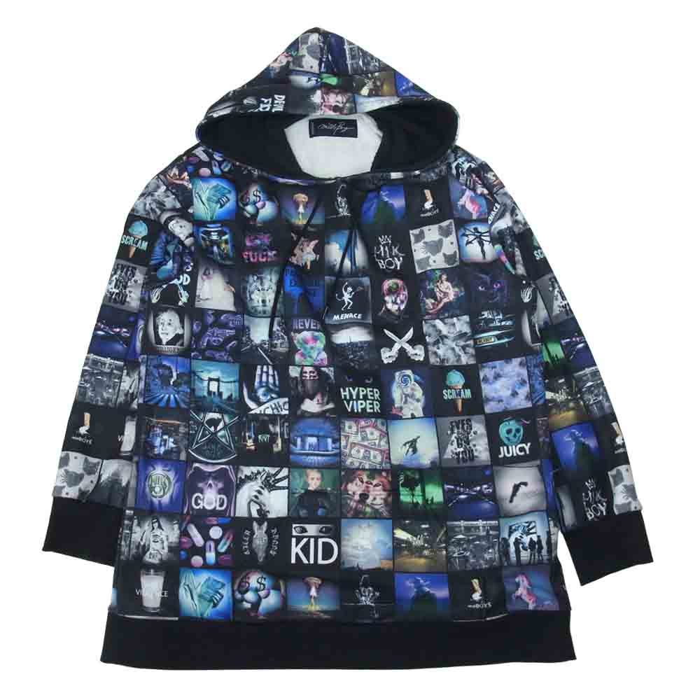 MILKBOY ミルクボーイ 20184226 INSTAGRAM BIG HOODY インスタグラム フォト フーディ パーカー ブラック系【中古】