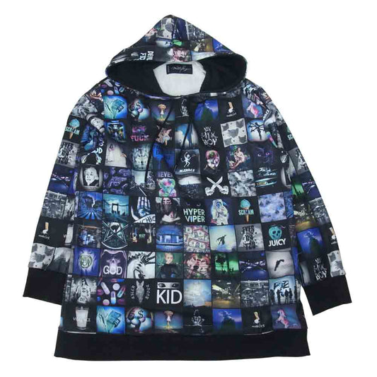 MILKBOY ミルクボーイ 20184226 INSTAGRAM BIG HOODY インスタグラム フォト フーディ パーカー ブラック系【中古】