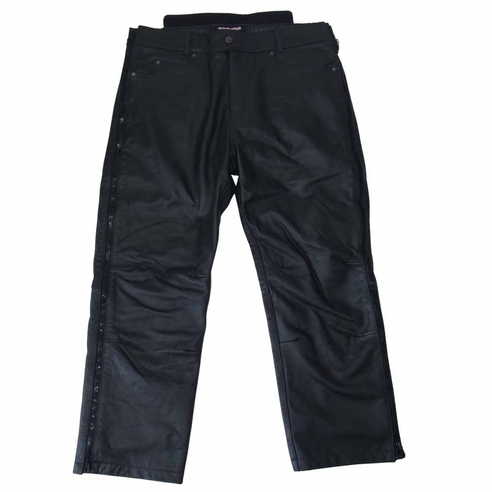 モトフィールド サイドジップ 水牛革 レザー 5ポケット パンツ ブラック系 4L【中古】