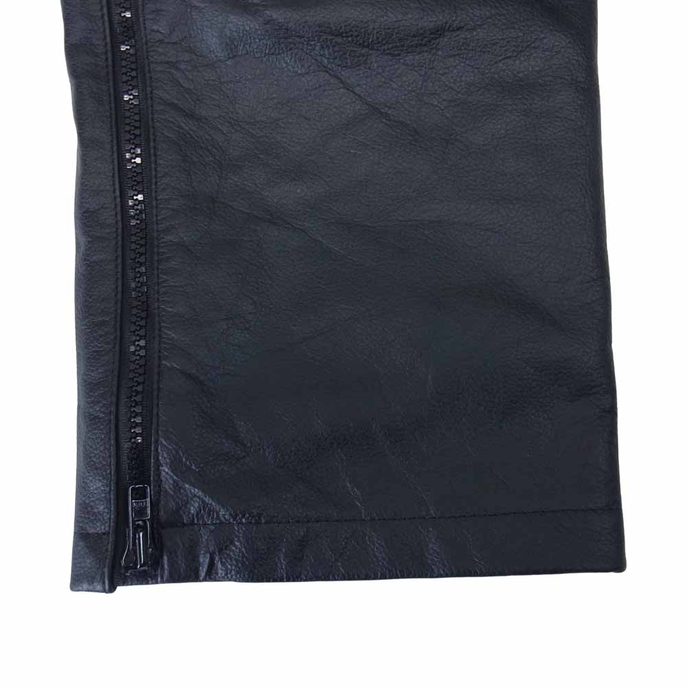 モトフィールド サイドジップ 水牛革 レザー 5ポケット パンツ ブラック系 4L【中古】