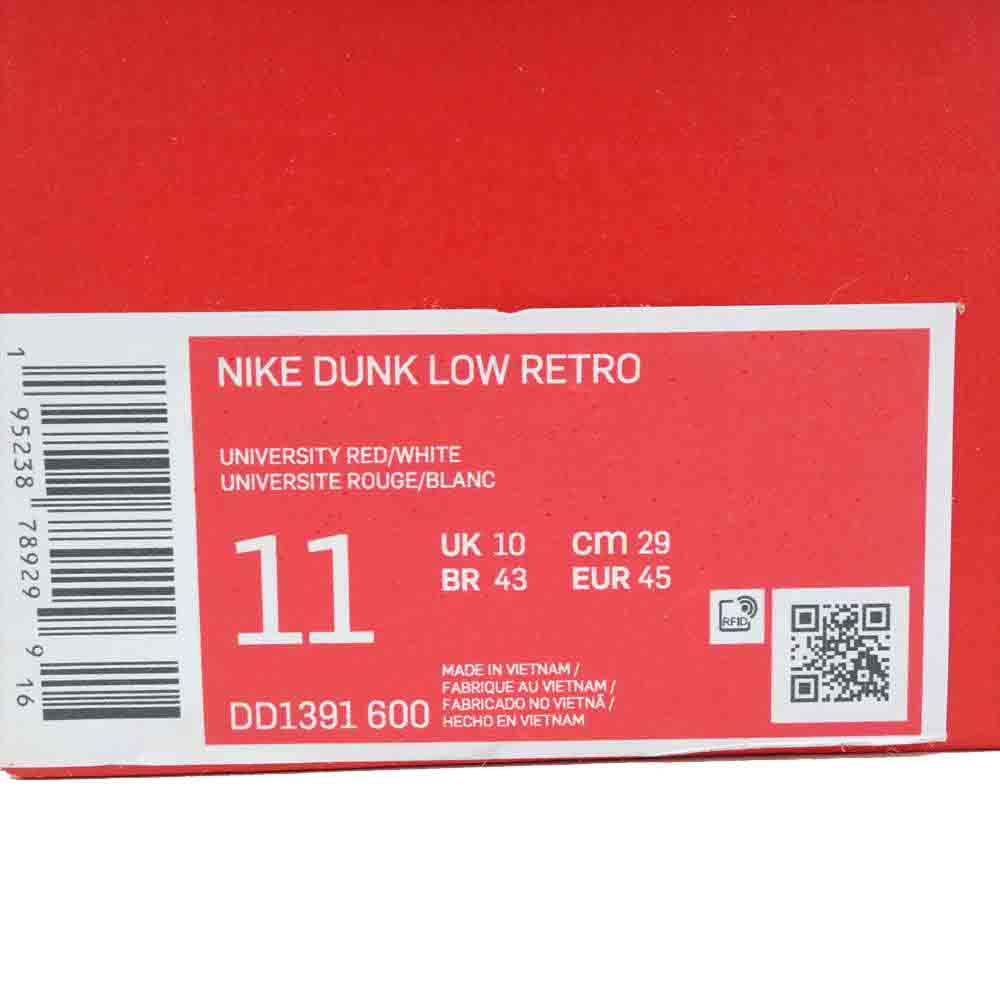 NIKE ナイキ DD1391-600 DUNK LOW RETRO CHAMPIONSHIP RED ダンクロー レトロ チャンピオンシップ  スニーカー レッド系 29cm【新古品】【未使用】【中古】