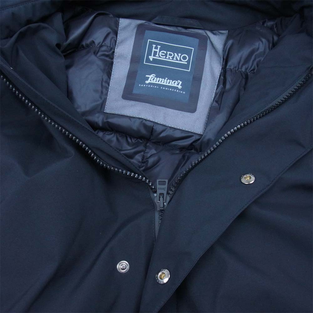 Herno ヘルノ pi107ul-11121-9300 LAMINAR SARTORIAL ENGINEERING GORE-TEX ゴアテックス トレンチ ダウン ブラック系 52【中古】