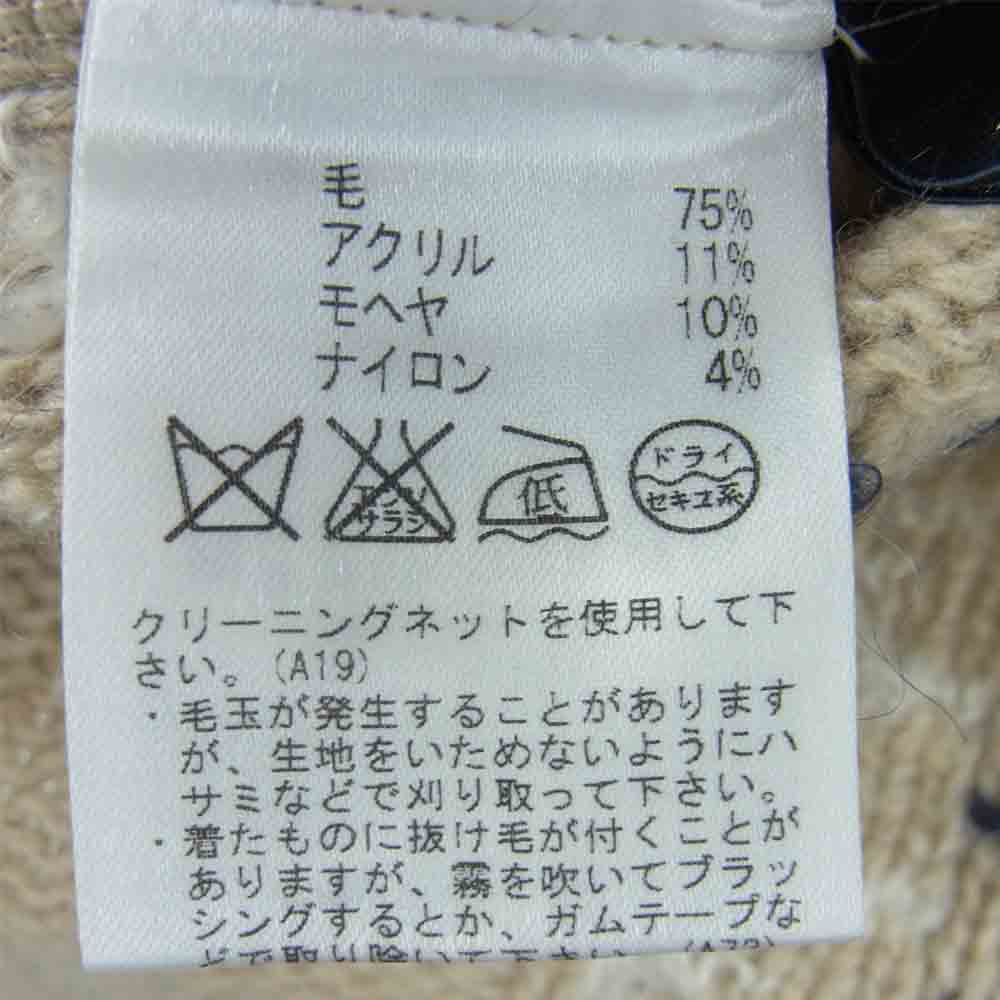 Aquascutum アクアスキュータム 1265555-83 ボトルネック チェック ウール ニット セーター グレイッシュベージュ系【美品】【中古】
