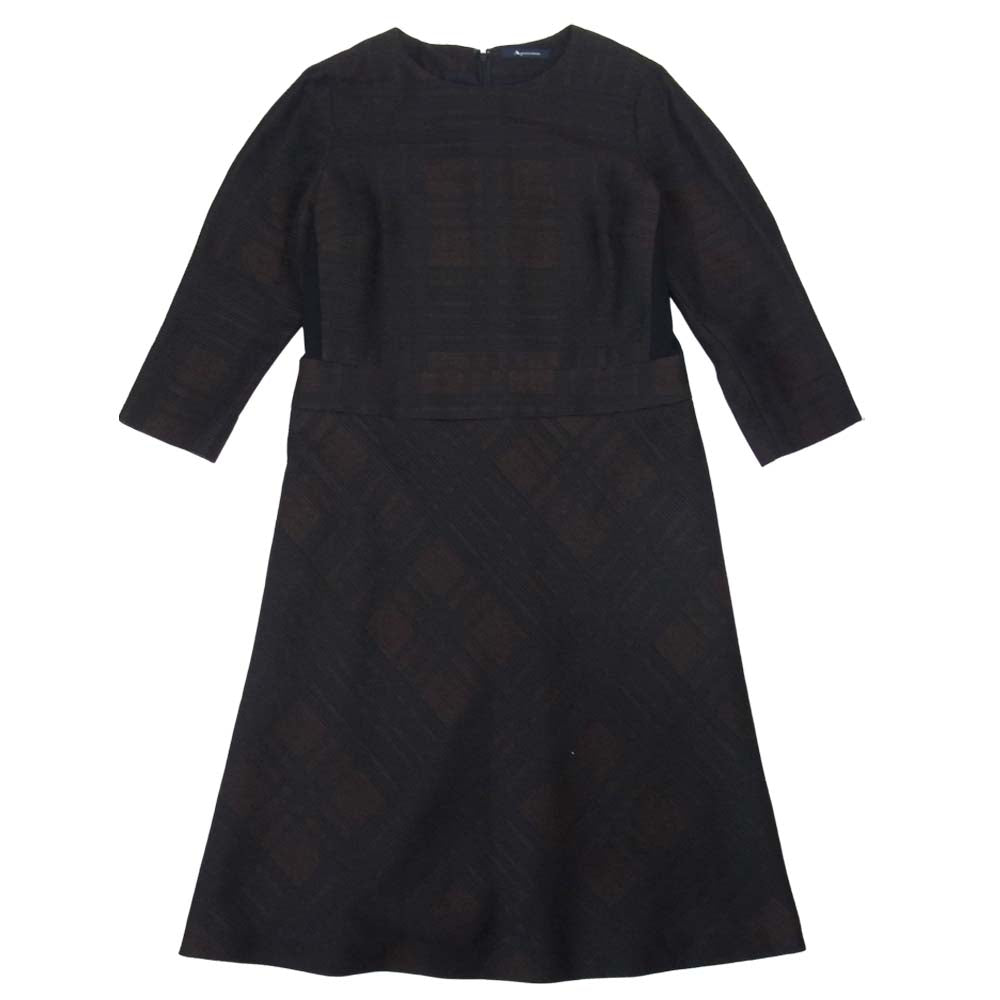 Aquascutum アクアスキュータム ジャガード ワンピース ブラウン系 ブラック系【中古】
