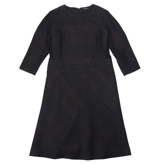 Aquascutum アクアスキュータム ジャガード ワンピース ブラウン系 ブラック系【中古】