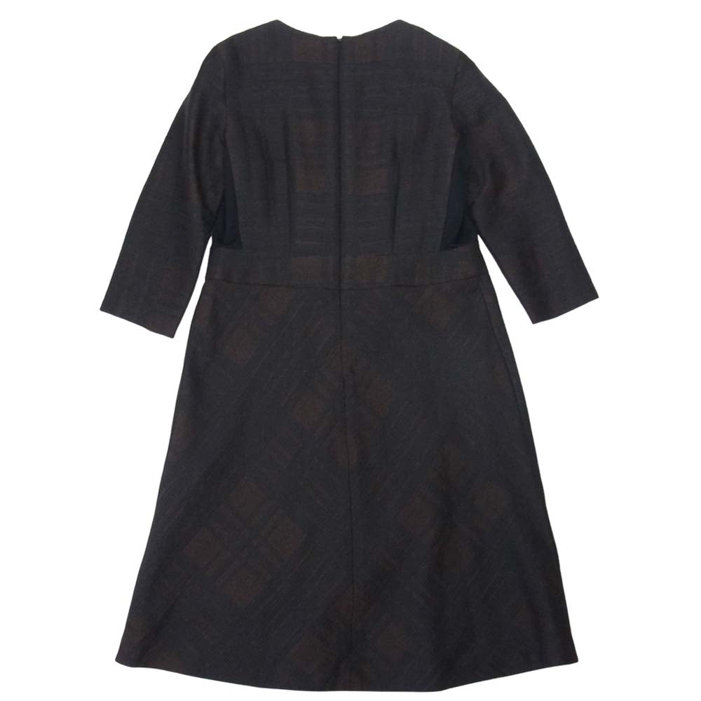 Aquascutum アクアスキュータム ジャガード ワンピース ブラウン系 ブラック系【中古】