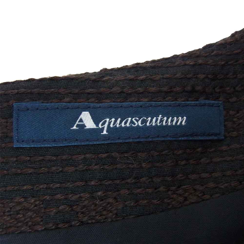 Aquascutum アクアスキュータム ジャガード ワンピース ブラウン系 ブラック系【中古】