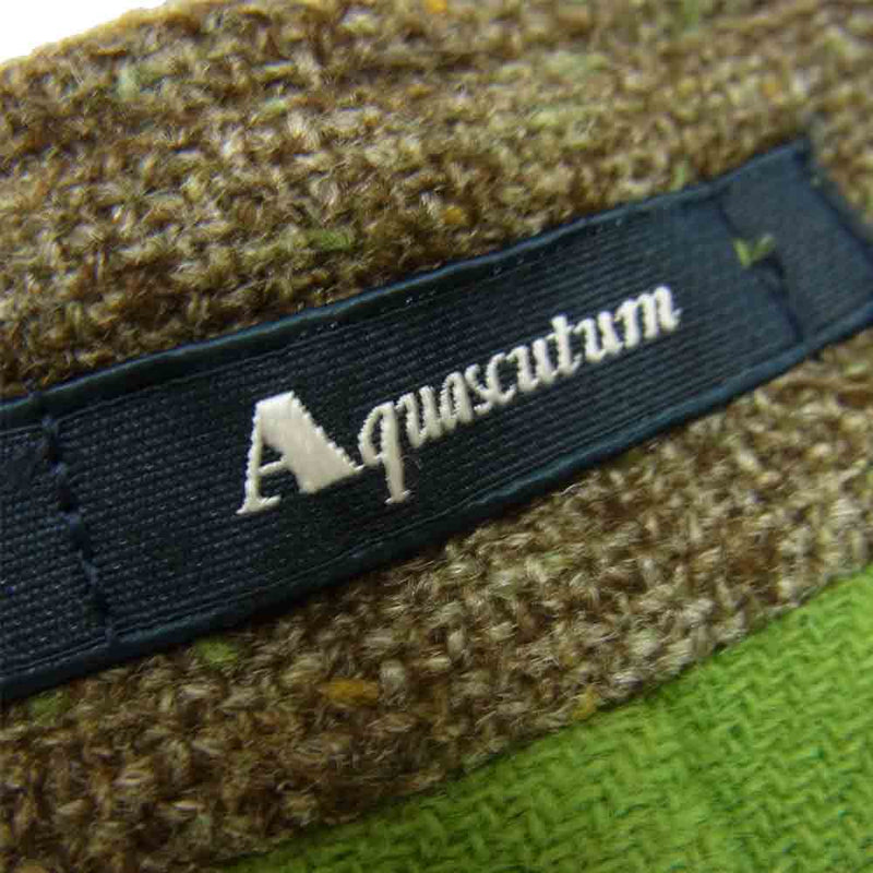 Aquascutum アクアスキュータム シルク混 アンゴラ ウール 3B ツイード ジャケット ブラウン系【中古】