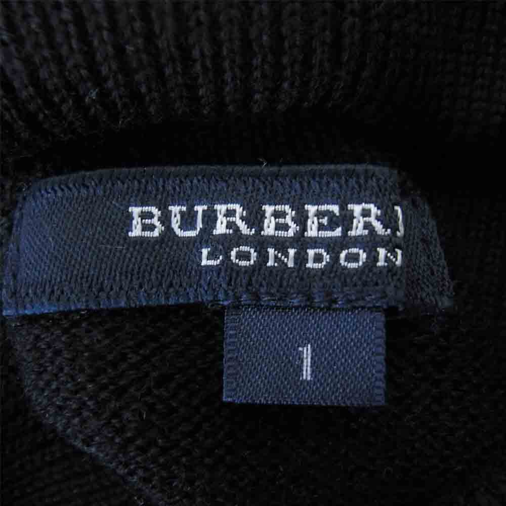 BURBERRY LONDON バーバリー ロンドン タートルネック 半袖 ニット ブラック系 1【美品】【中古】