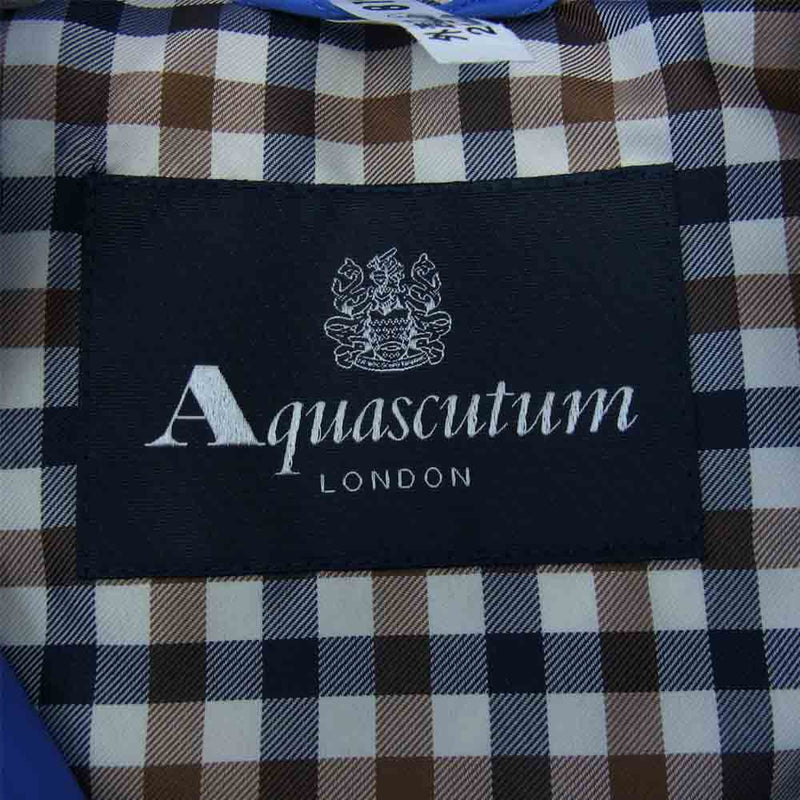 Aquascutum アクアスキュータム 1255475-35 フード付き ダウン ジャケット ブルー系【中古】