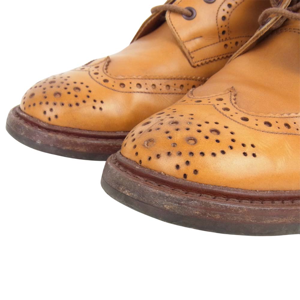 Tricker's トリッカーズ M2508 MALTON モールトン 旧タグ カントリー ウィングチップ レースアップ ライトブラウン系 実寸約27㎝【中古】